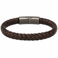 Bracciale intrecciato marrone con chiusura a scatto