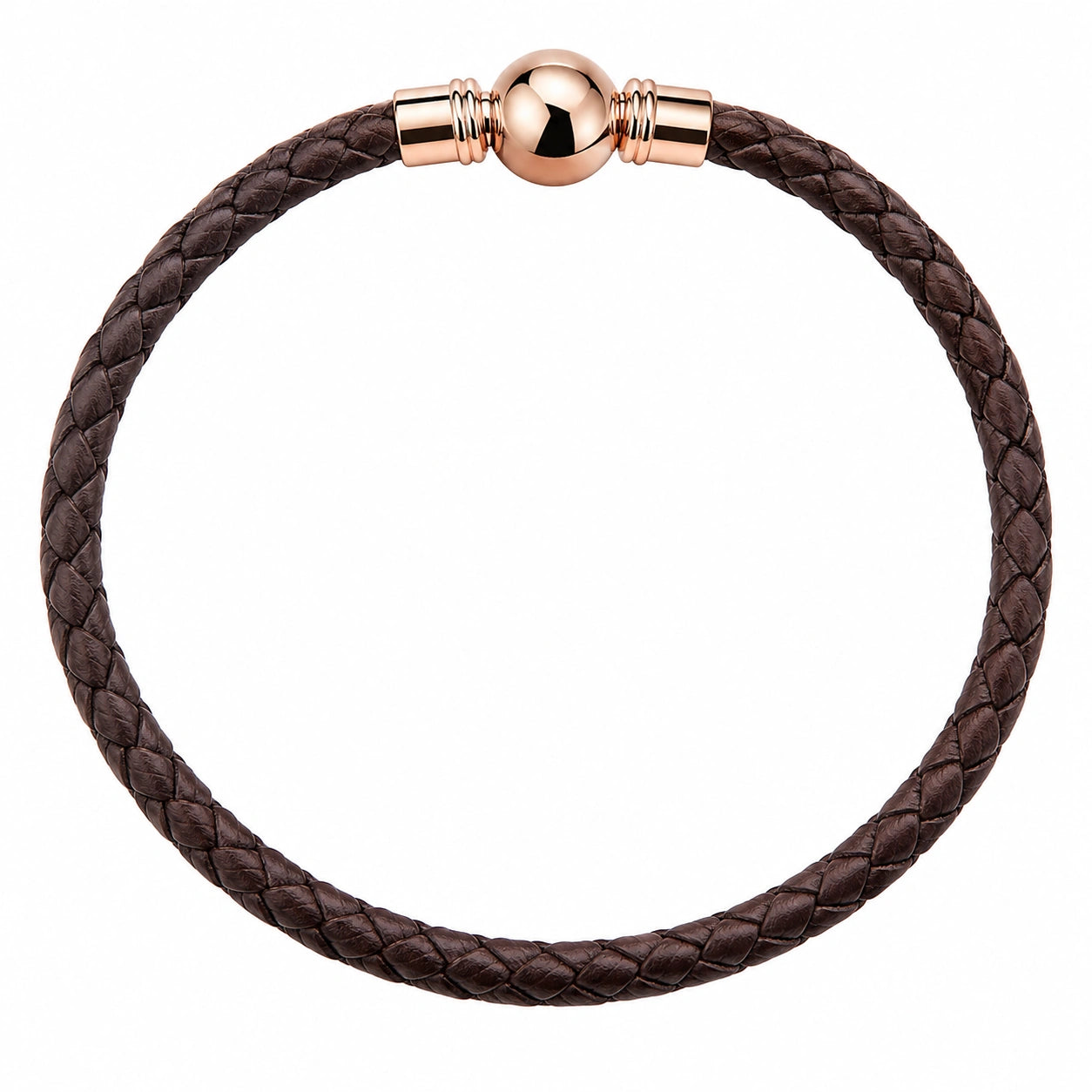 Bracciale intrecciato marrone con chiusura magnetica