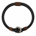 Bracciale in Pelle con Nodo Nero e Marrone