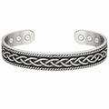 Braccialetto Magnetico Intrecciato Aperto Argento Uomo Donna