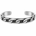 Bracciale rigido catena intrecciata argento e nero