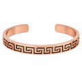 Bracciale rigido inciso geometrico in oro rosa