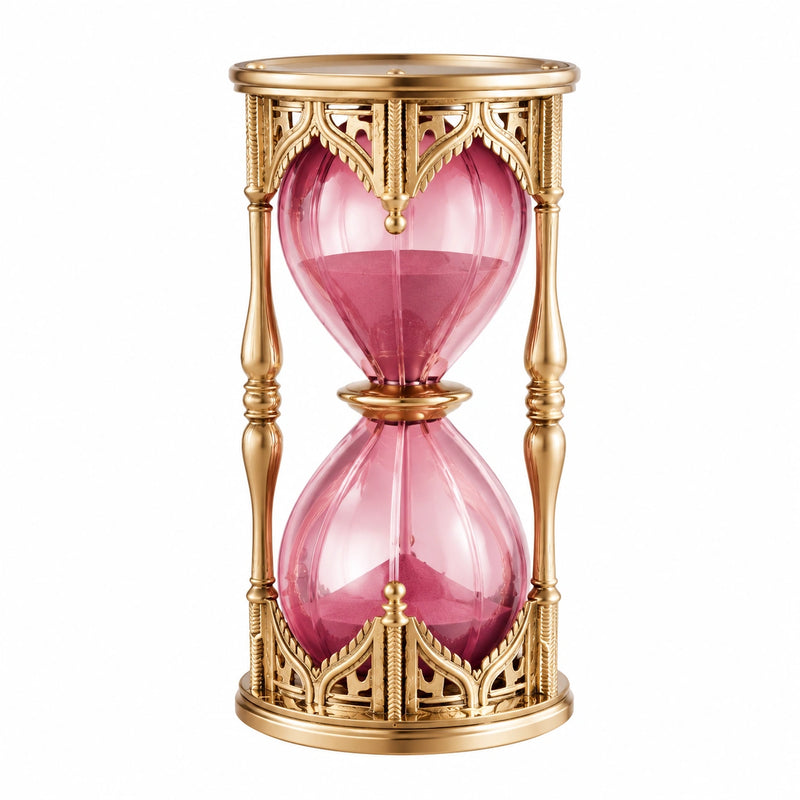 Clessidra Decorativa in Rosa e Oro con Timer di 30 Minuti