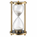 Clessidra Decorativa 30 Minuti con Base in Marmo Nero e Struttura Dorata