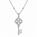 Collana con Pendente Chiave in Argento e Zirconia