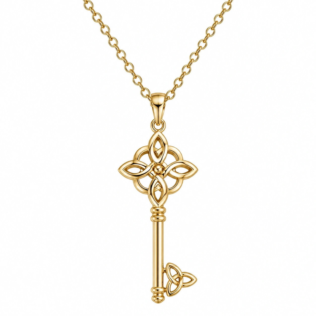 Collana con Ciondolo a Chiave in Oro Giallo