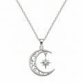 Collana Argento con Ciondolo Luna e Stella