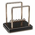 Pendolo di Newton Decorazione da Scrivania 15cm Nero e Oro