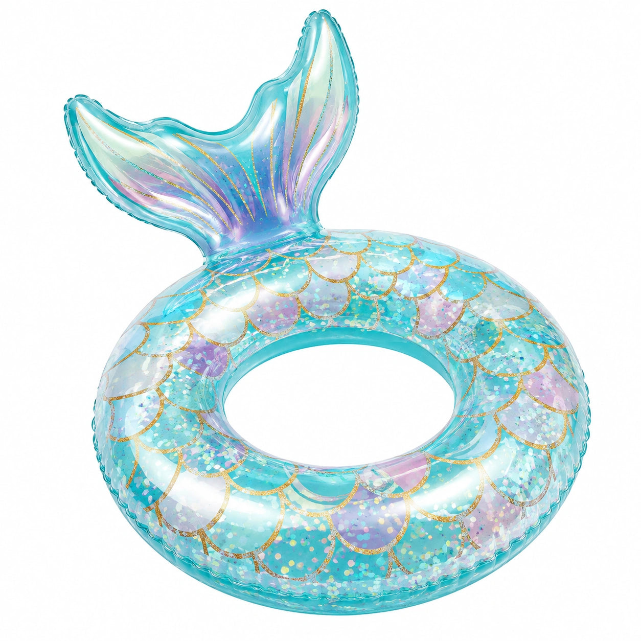 Ciambella Gonfiabile Sirena con Coda Scintillante - Azzurro